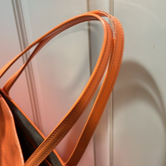 Kate Spade Patent Leather Neon Orange Tote Bag - Picture 17 of 17